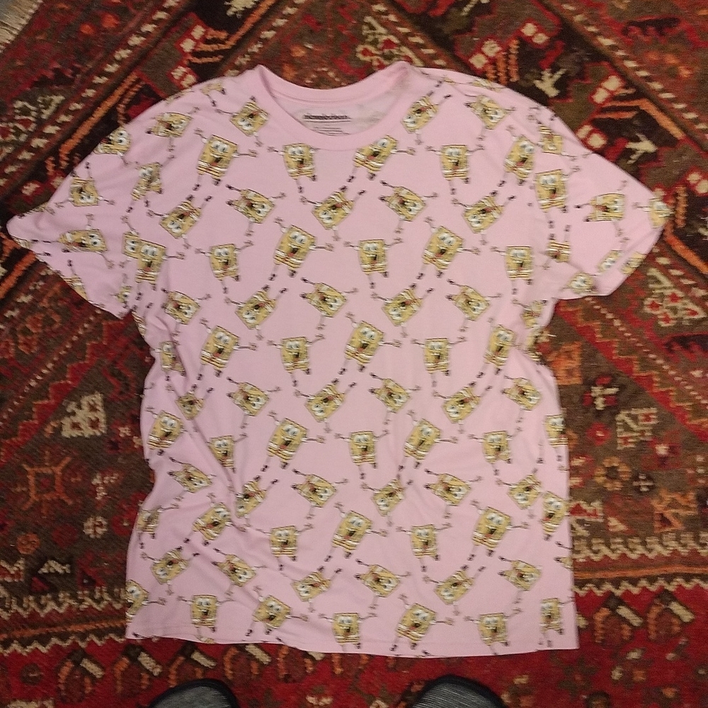 Nickelodeon SpongeBob SquarePants Pink S/S Graphic Tee - Men's L